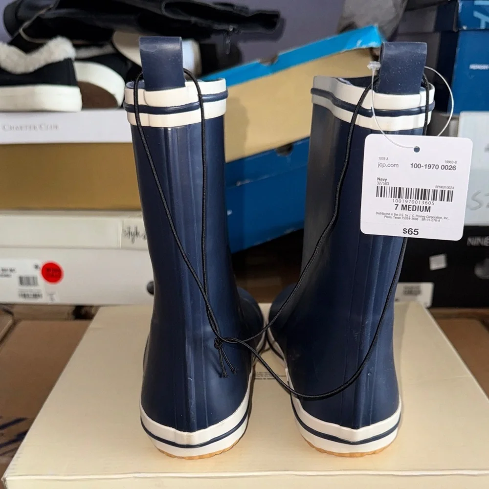 St. John's Bay Navy Winter & Rain Boots